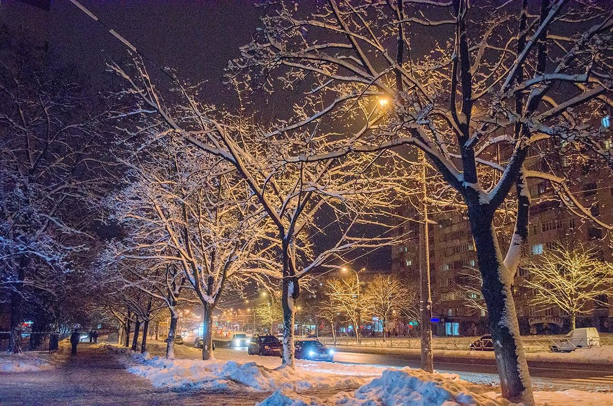 Зимняя ночная улица - Сергей Тарабара