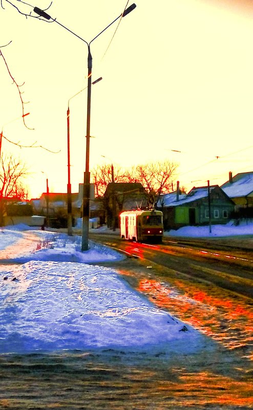 Трамвайчик в морозное утро - Леонид Абросимов