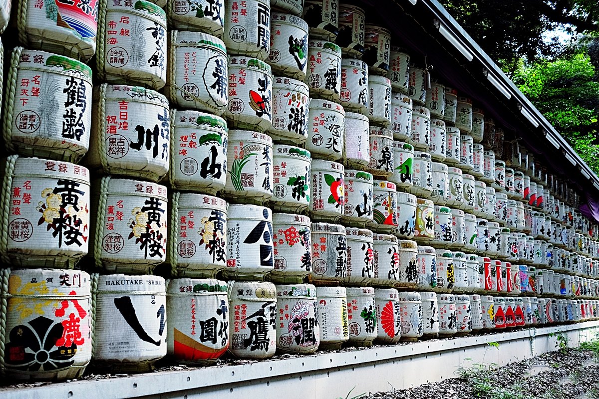 Бочки комокабури для сакэ Храма Мэйдзи-дзингу Токио - wea *