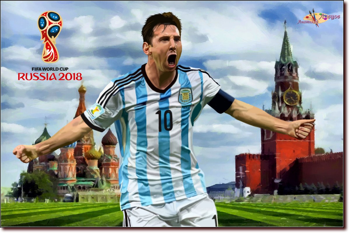 Lionel Messi in Russia.  (работа выполненная на графическом планшете Huion.) № 29 - Anatol L