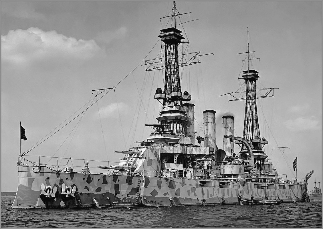 Experimental camouflage tested on battleship USS "New Jersey", circa 1918. - Александр 