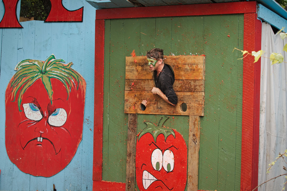 Средневековое веселье: попади помидором в живую мишень - сбрось стресс! - Олег Чемоданов