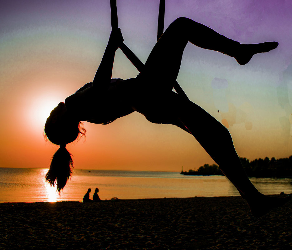 флай йога на пляже - Таня Ревва
