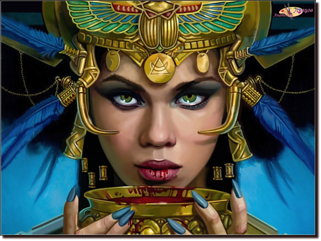 Queen Cleopatra... taste of blood.  (работа выполненная на графическом планшете Huion.) № 59 - Anatol L