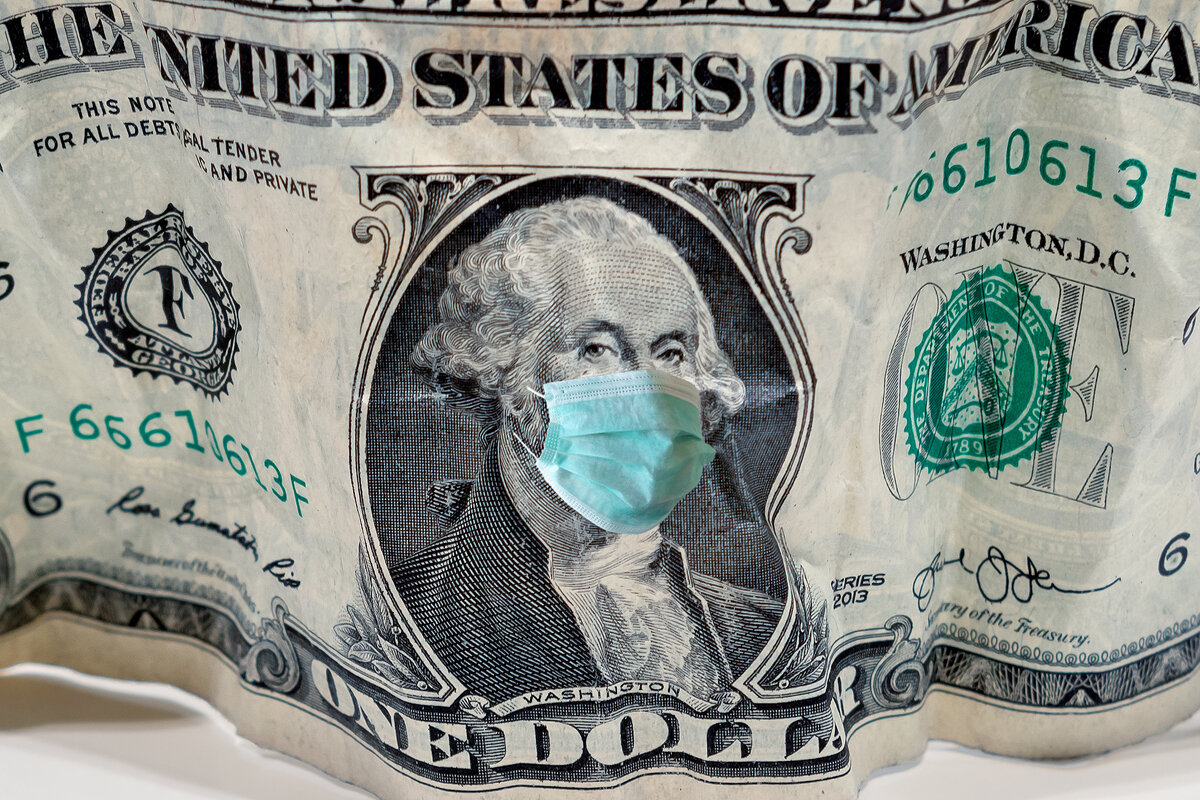 Coronavirus Healthcare Mask on One Dollar Bill - Lucky Photographer