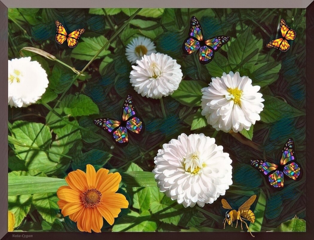 Цветы и бабочки. - Наталья Цыганова 