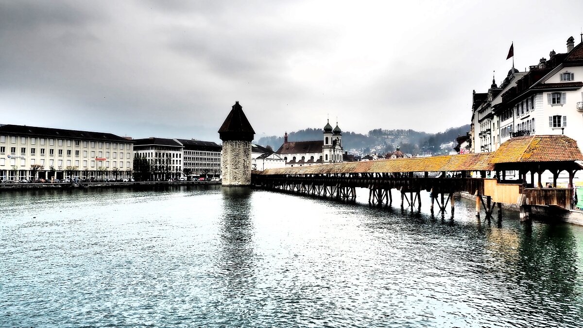 Люцерн мост Kappelbrücke Швейцария - wea *