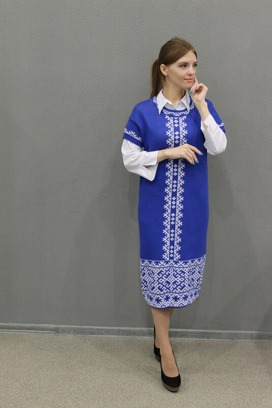 Вязанное платье с коми орнаментом - Светлана Громова