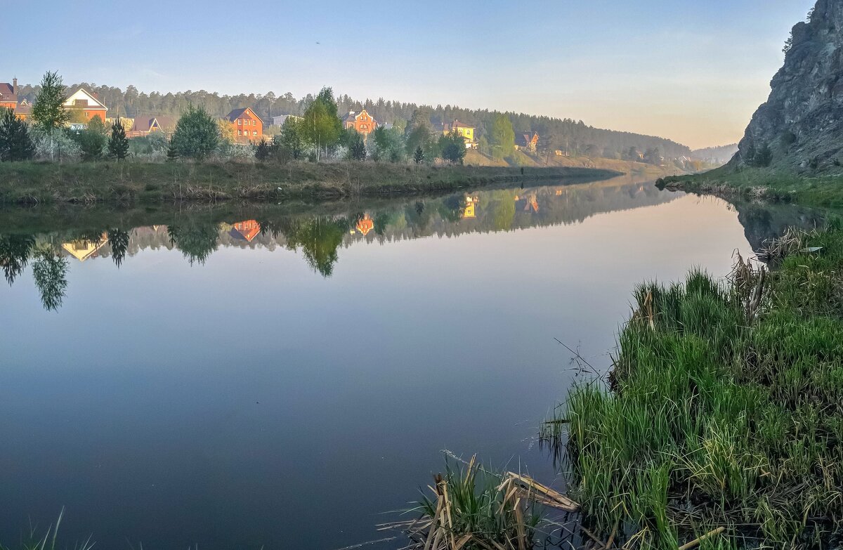 Утро на реке Миасс. (панорама) - Алексей Трухин