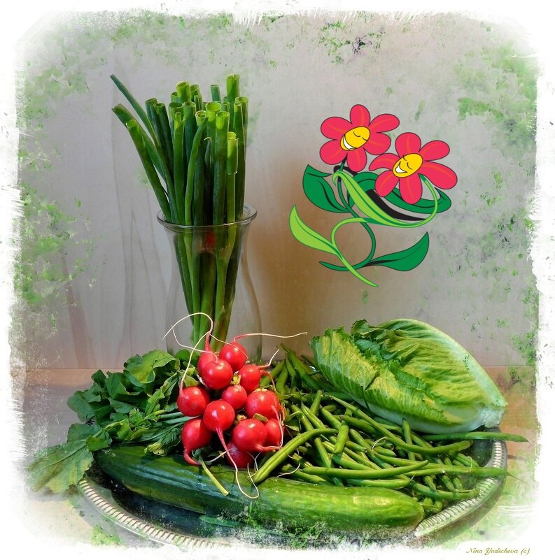 Зелёные овощи  и редис - Nina Yudicheva