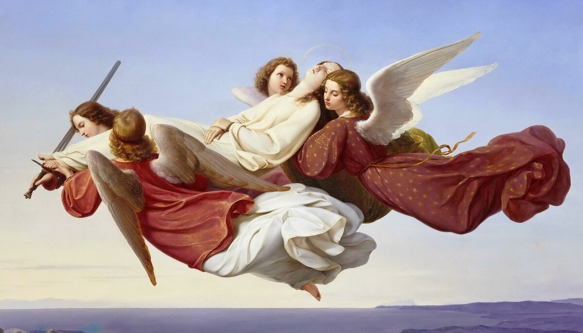 Тело святой Екатерины Александрийской, возносимое ангелами в рай. -   Генрих Мюке (1806-1891) - Gen Vel