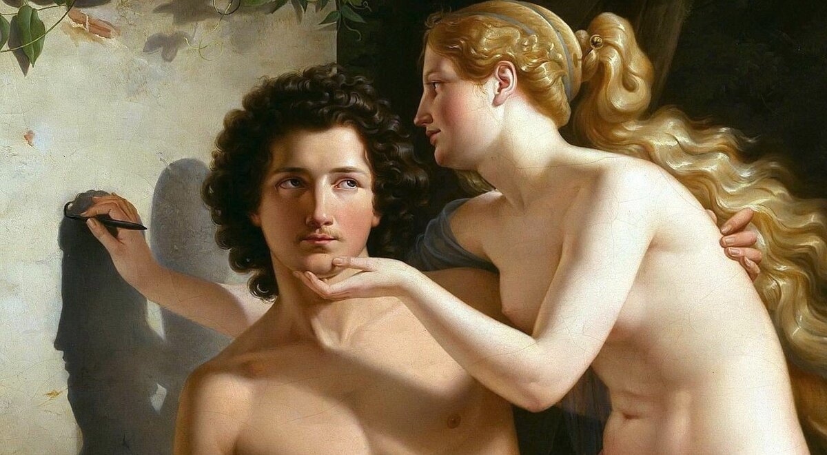 Изобретение живописи - Вильгельм Эдуард Деге (1805-1883) - Gen Vel