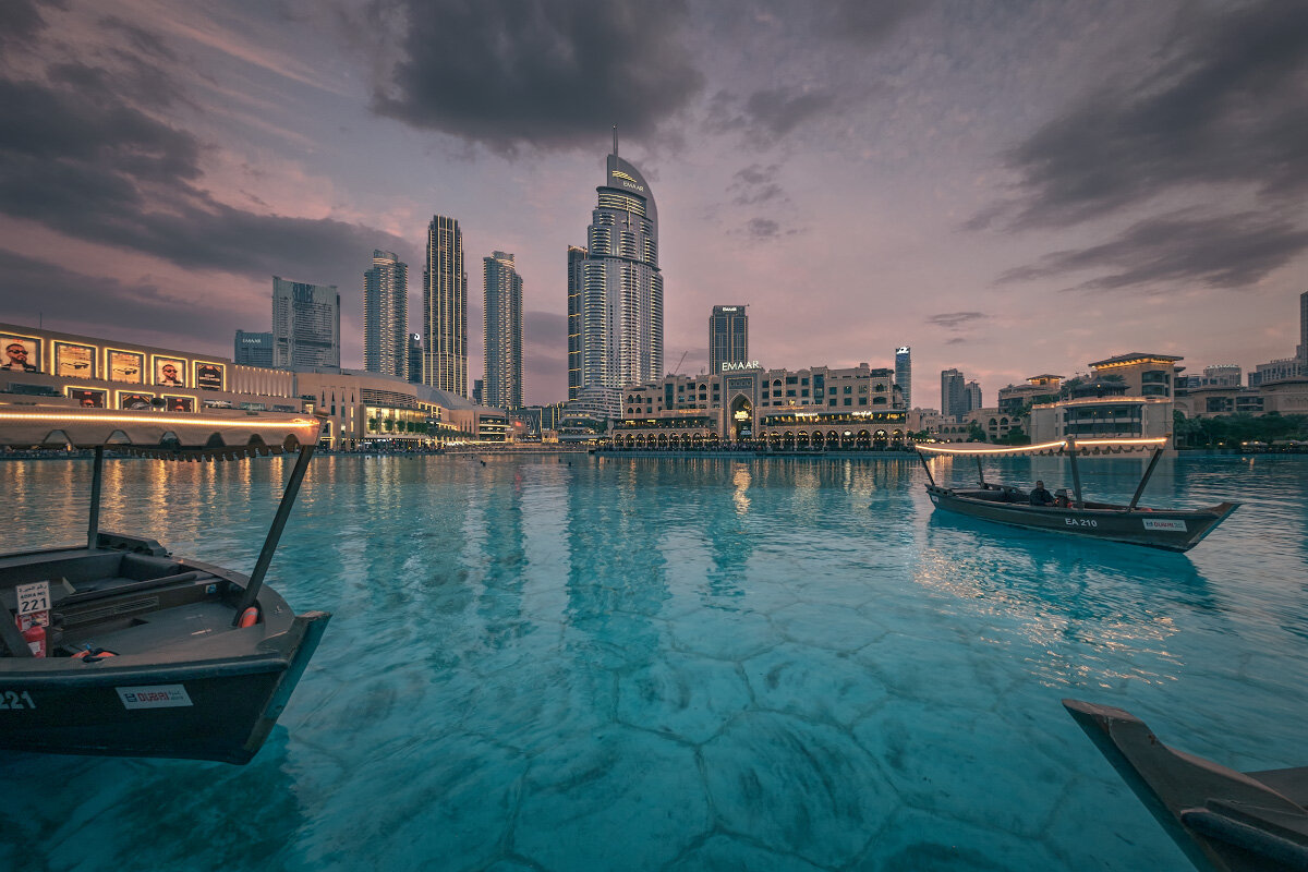 Boats In Burj Khalifa Lake - Fuseboy 
