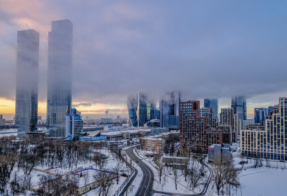 Панорама Москва-Сити в морозный день - Георгий А