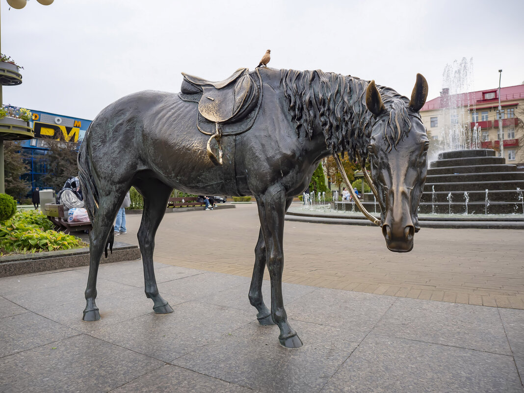Скульптура "Лошадь и воробей" в Минске - leo yagonen