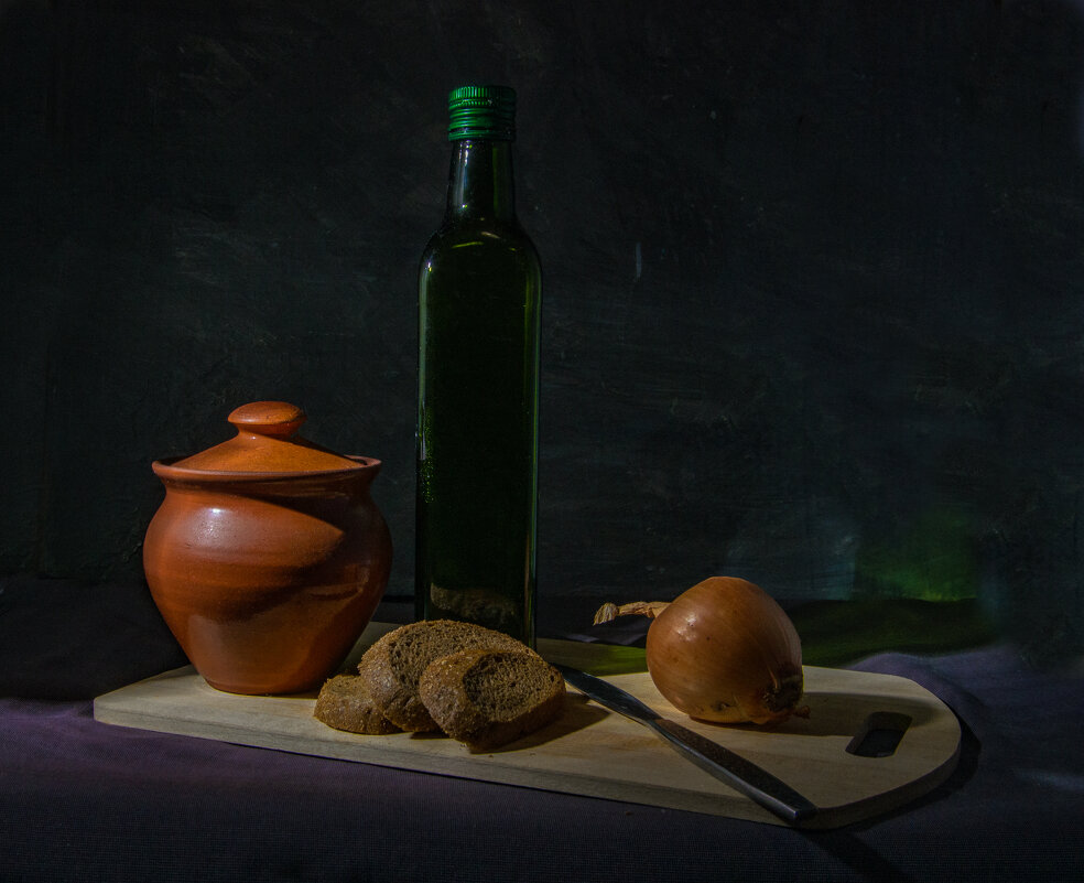Натюрморт с зелёной бутылкой - Александр Семенов