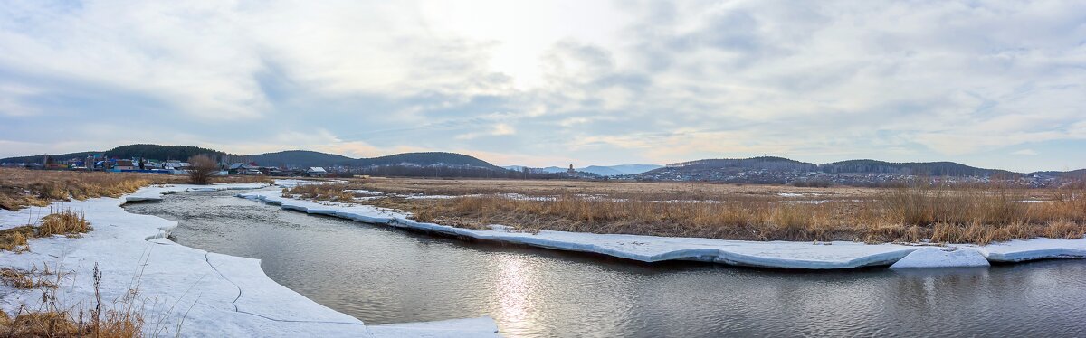 Весна на реке Миасс (панорама). - Алексей Трухин