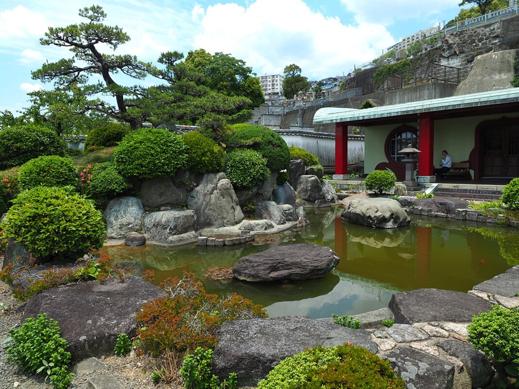 Нагасаки Япония сад  Храма Фукусайдзи - wea *