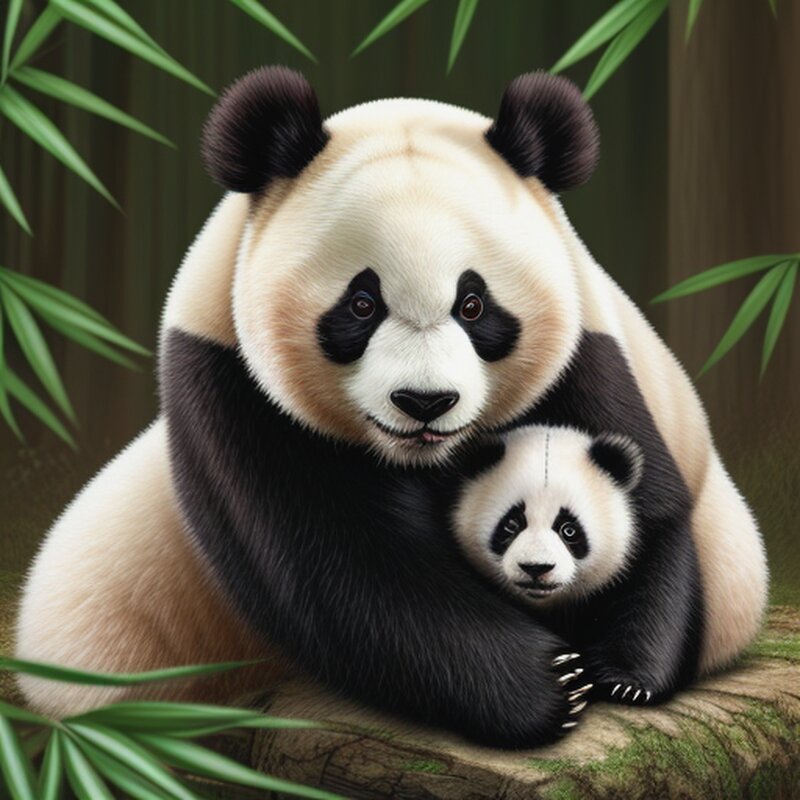 Панда с малышом - Ирина Олехнович