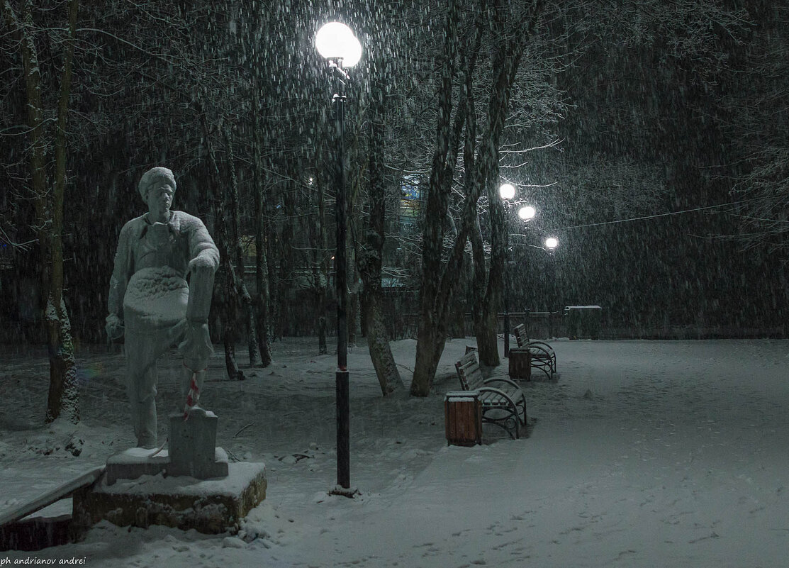 Снегопад в парке. - Андрей Андрианов
