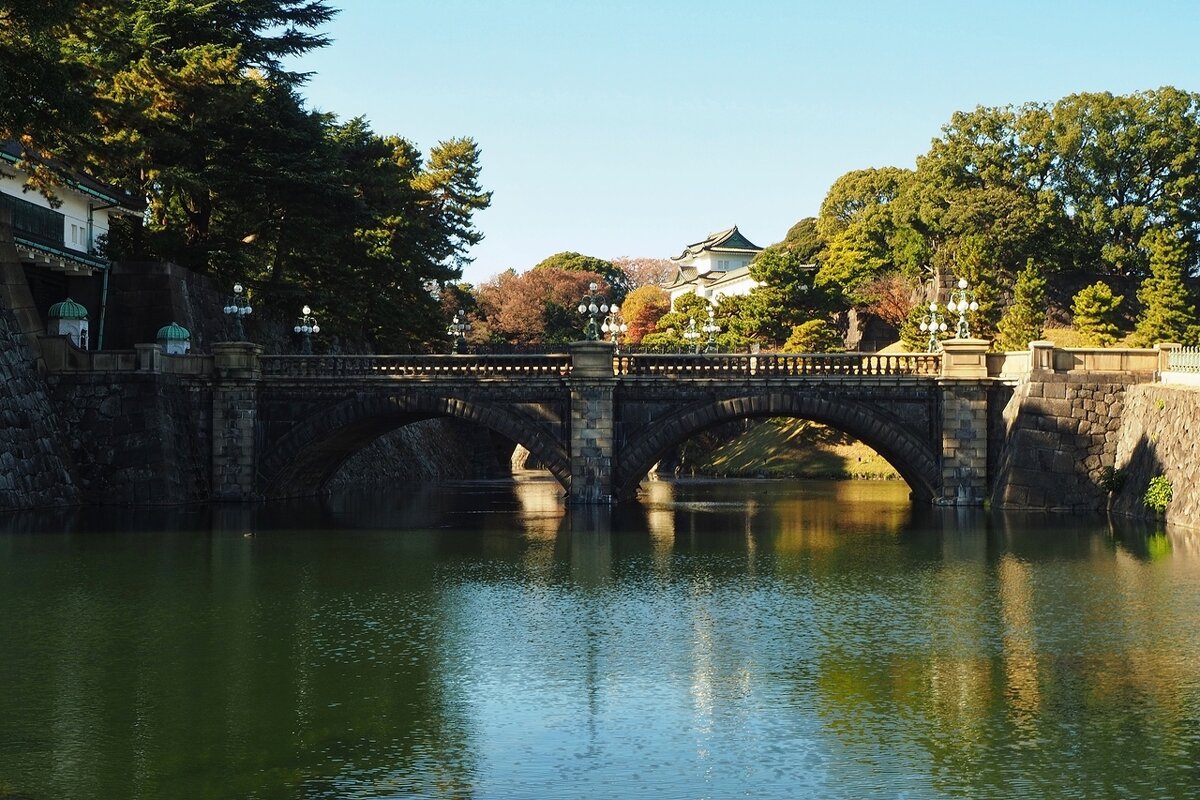 Императорский дворец мост Nijubashi Токио Япония - wea *