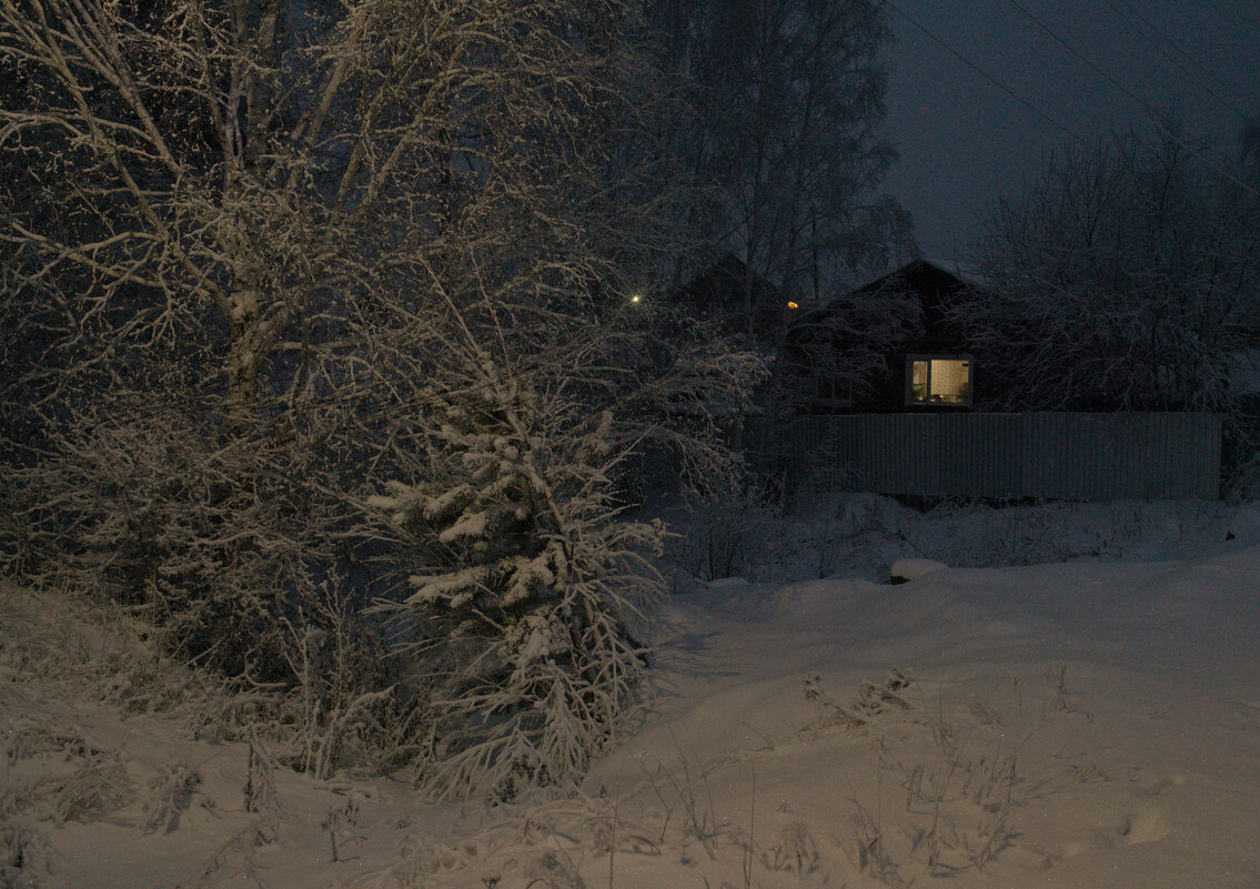Зимним вечером в сибирском поселке - Сергей Шаврин