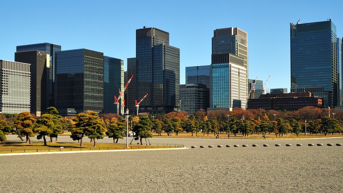 Панорама района Marunouchi Токио Япония - wea *