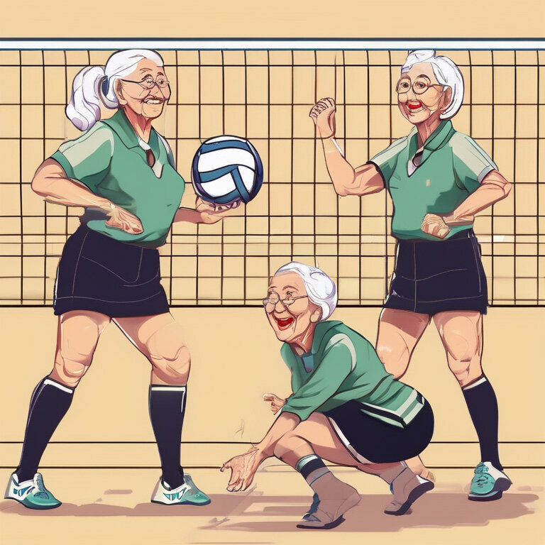 Старушки играют в волейбол - Стальбаум Юрий 