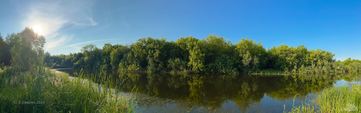 Панорама озера в лугах - Александр Синдерёв