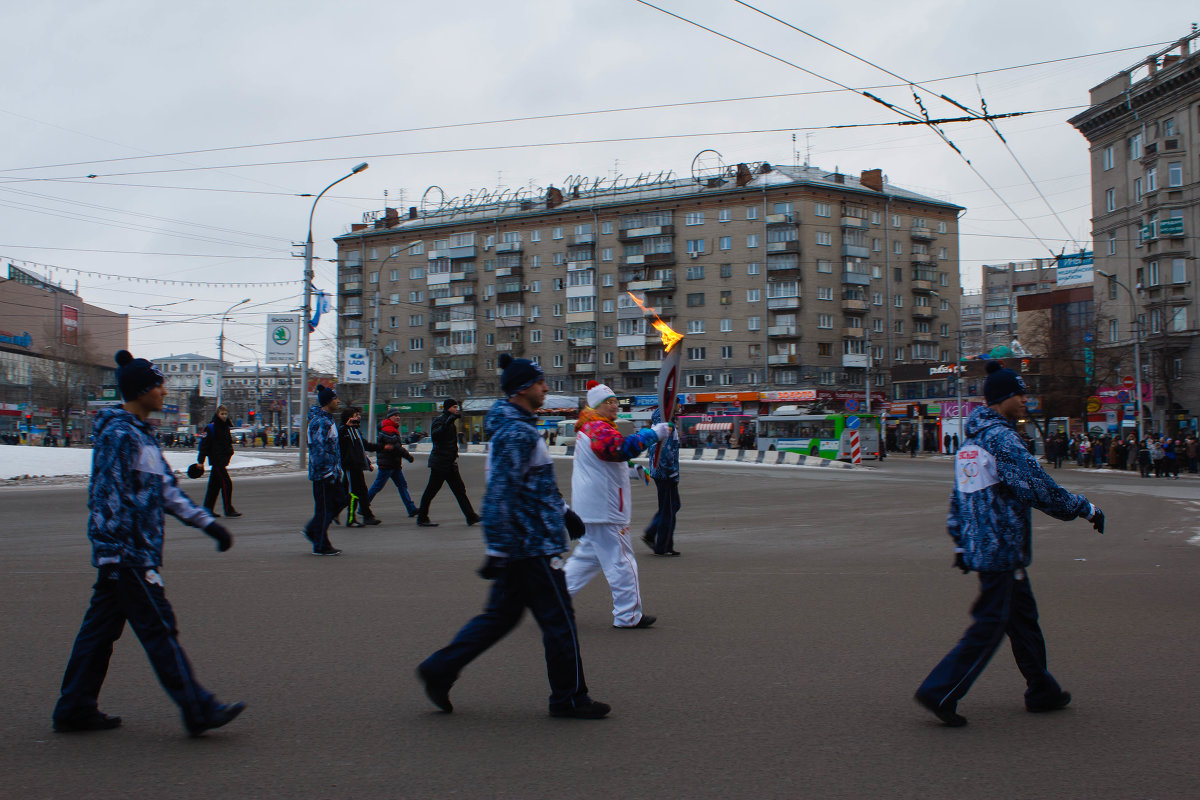Олимпийский огонь в Новосибирске - Марина Коноферчук