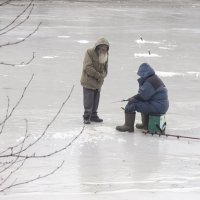 Дед Мороз: Тепло ли тебе.... рыбак? :: Екатерина Рябинина