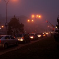 Вечерний перекресток,туман. :: Александр Золотухин
