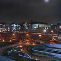 моя столица ночная москва(вид на пушкинский музей :: юрий макаров