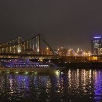 Ночь на берегу реки Москва. :: Соколов Сергей Васильевич 