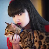 Девушка и бенгальский кот :: Настёна Рычкова