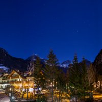 Доломитовые Альпы, Италия, Campitello, ночной вид из окна отеля LETIZIA :: Sergey Tyulev