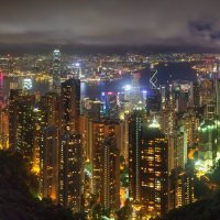 Панорама ночного Гонконга с пика Виктории :: Антон Мазаев