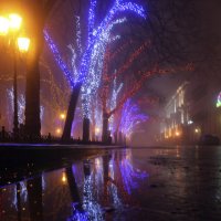 Одесса. Приморский бульвар туманным вечером. Январь 2015 :: Артём Пахомов