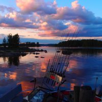 Закат над озером  Пилененен. Северная Карелия. Финляндия :: Ольга Говорко