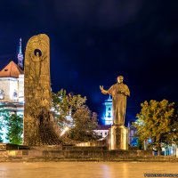 Памятник Тарасу Шевченко - Львов (Ночная версия) :: Богдан Петренко