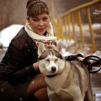 Анна с Сибирской Хаски :: Мария Туркина