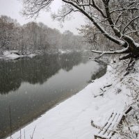 Снегопад, Десна :: Евгений Дубовцев