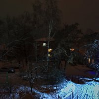 Новогодняя ночь из окна. :: Владимир Михайлович Дадочкин
