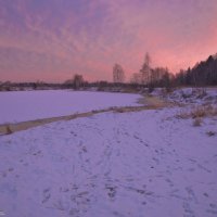 Зимний вечер на реке. :: Виктор Евстратов