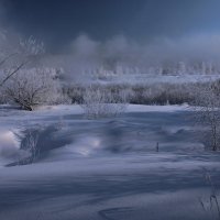 Синее безмолвие на реке царит... :: Александр Попов
