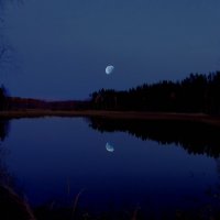 Лунная ночь над рекой Вахирйоки. :: Владимир Ильич Батарин