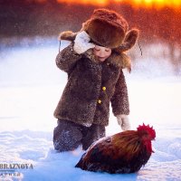 Photosession   Зимние прогулки прекрасны, обворожительные детки в фотосессии в деревенском стиле.  В :: Екатерина Бражнова