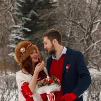 Зимний свадебный портрет :: Алексей Корнеев