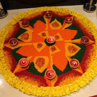 напольное украшение из цветов на Дивали. :: maikl falkon 