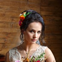 Алина-портрет невесты с букетом :: Вячеслав Шах-Гусейнов